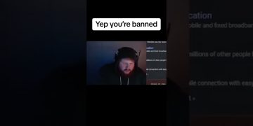 Streamer with message, 'Yep, you're banned.'
