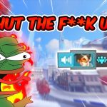 Angry frog meme with gaming chat message.