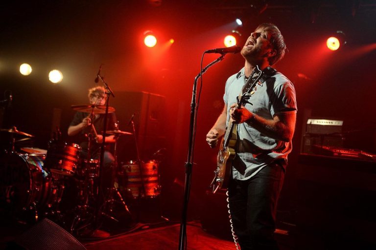 Rock band performing live on stage