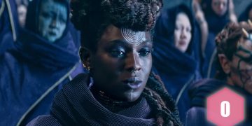 Character with intricate hairstyle in sci-fi setting