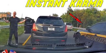 Road rage incident caught on dashcam with police