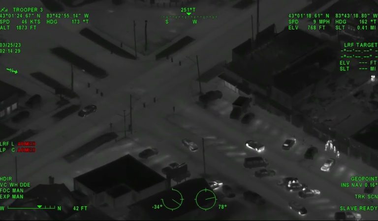 Police helicopter video shows vehicle doing donuts, speeding at 100 mph in Flint