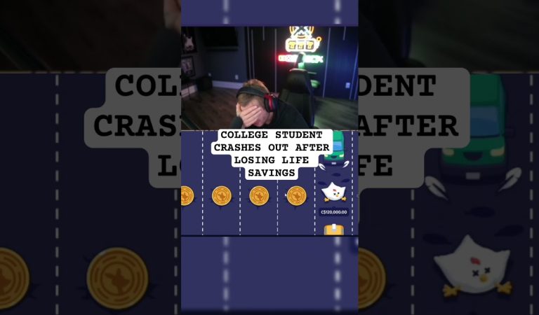 College student loses it all then crashes out #casino #collegestudent #onlinecasino #streamer