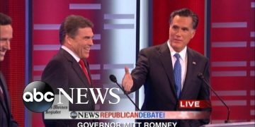 Political debate on ABC News live broadcast.
