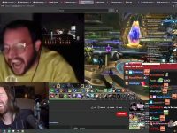 Two people streaming and laughing, chat messages visible.