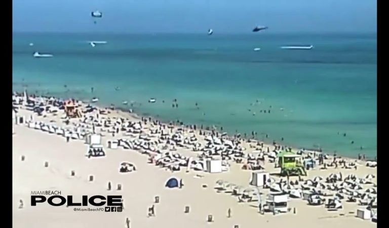 Video shows helicopter crash in Miami Beach