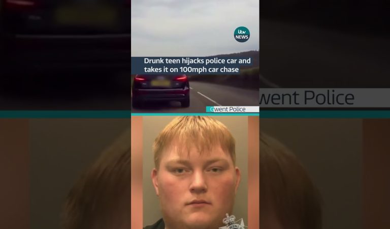 Drunk teen hijacks police car and takes it on 100mph car chase #itvnews #wales Drunk teen hijacks police car and takes it on 100mph car chase #itvnews #wales