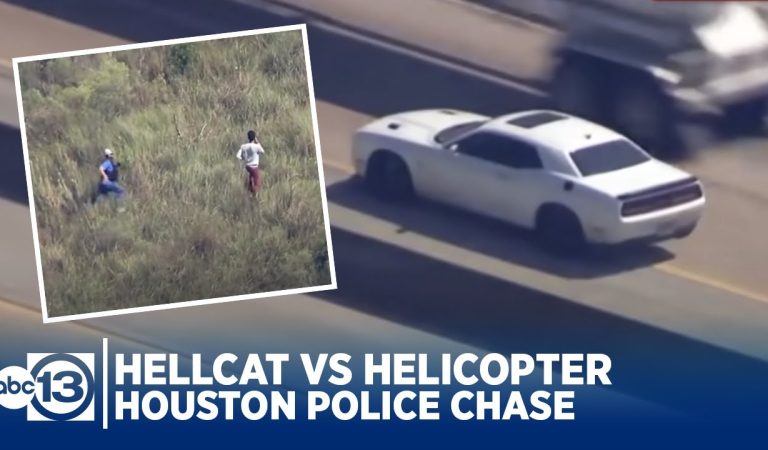 Dodge Hellcat Outruns Chopper in Houston Police Chase! Driver Almost Makes it
