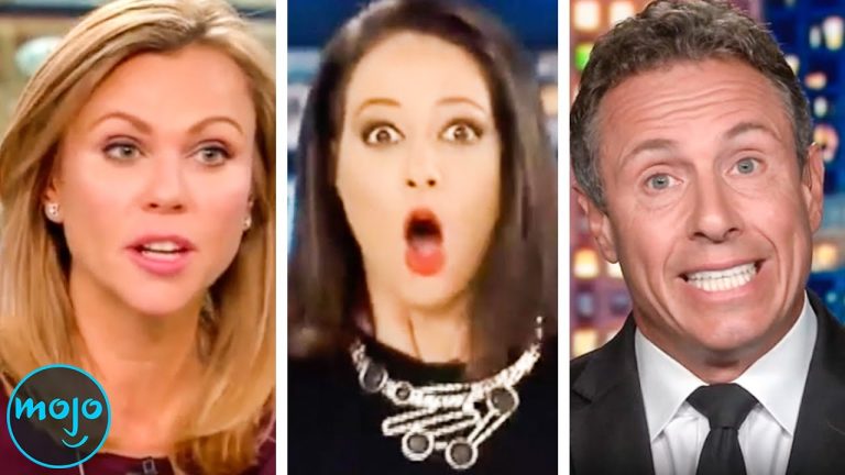 Three people expressing surprise and shock on TV.