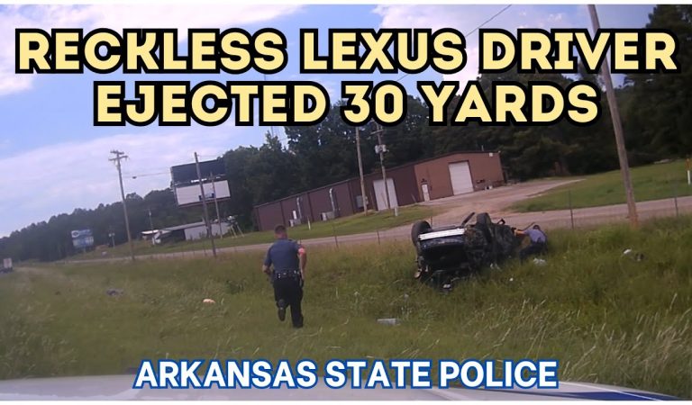 140mph pursuit of reckless Lexus driver – WRECK EJECTS DRIVER 30 YARDS (Slams into cables at 100mph) 140mph pursuit of reckless Lexus driver – WRECK EJECTS DRIVER 30 YARDS (Slams into cables at 100mph)