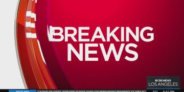 Breaking news announcement by CBS Los Angeles.