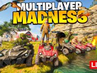 Multiplayer game scene with players and animals.