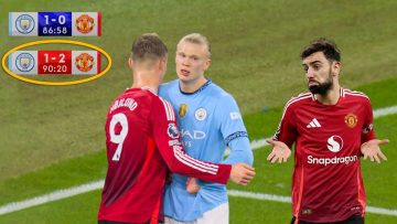 Soccer match score, Manchester City vs Manchester United.