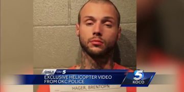 News report on police helicopter video footage briefing.