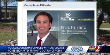 Palm Bay councilman charged with DUI, drug possession.