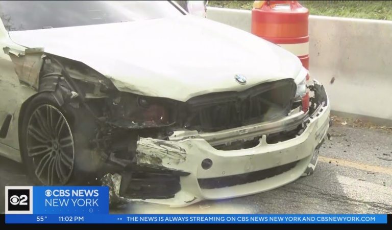 Crazy car chase on West Side Highway ends with multiple cars damaged