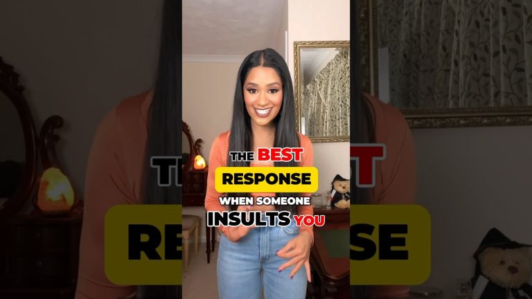 Smiling woman explains responding to insults.