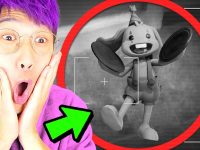 Surprised person with animated character and camera overlay.