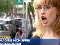 Person speaking in news report about fashion choice.