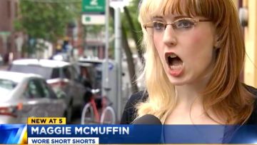 Person speaking in news report about fashion choice.