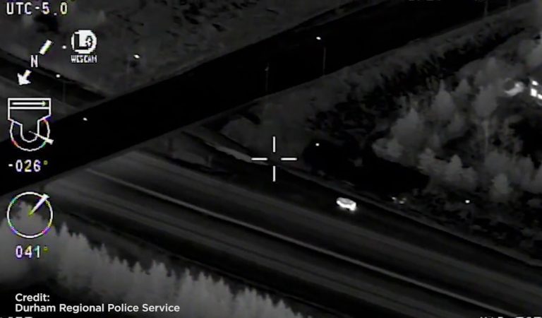 Car clocked at 230 km/h chased down by Ontario police helicopter