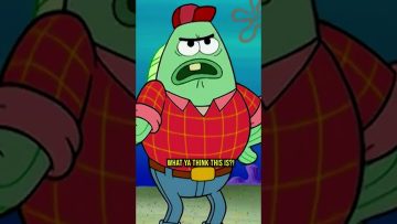 Animated fish character in plaid shirt, questioning expression.
