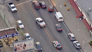 Traffic scene with police car on road