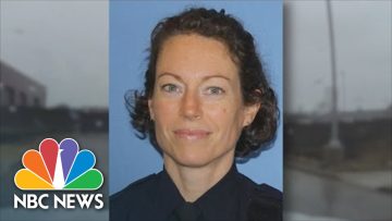 NBC News logo, police officer portrait