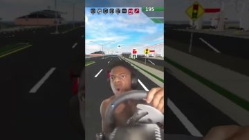Gamer streaming intense virtual driving session.