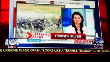 Television newscast on Ukraine plane crash tragedy.
