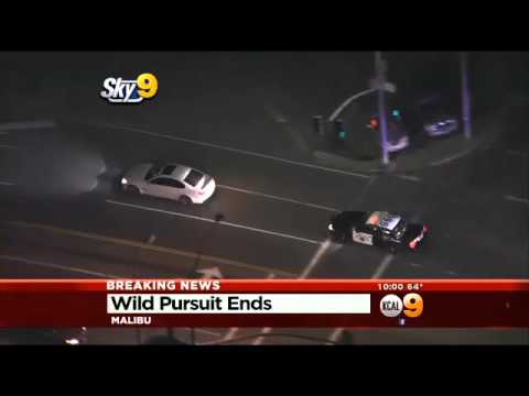 Police chase ends in Malibu, breaking news.
