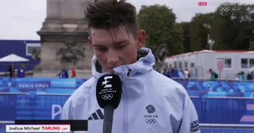 Team GB athlete interviewed at Paris event.