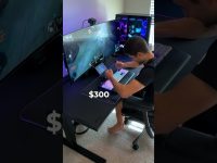 Gamer using PC setup with curved monitor