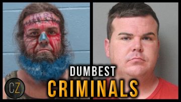 Images of unusual criminals labeled dumbest.