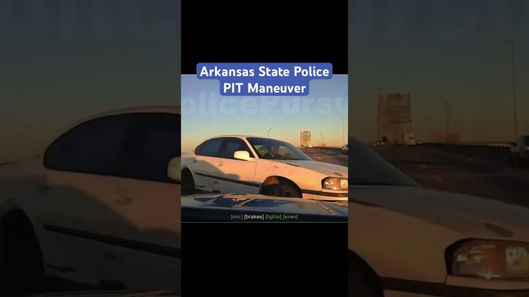 Arkansas police PIT maneuver on highway.
