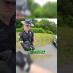 Police officer handling a glove outdoors