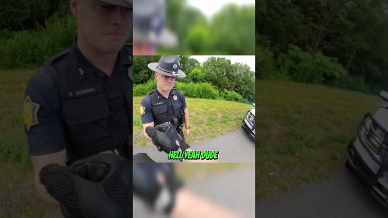 Police officer handling a glove outdoors