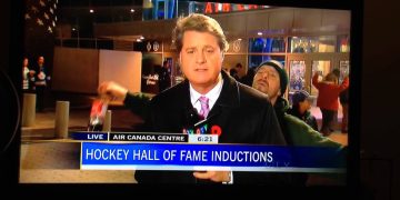 Reporter live at Hockey Hall of Fame event.