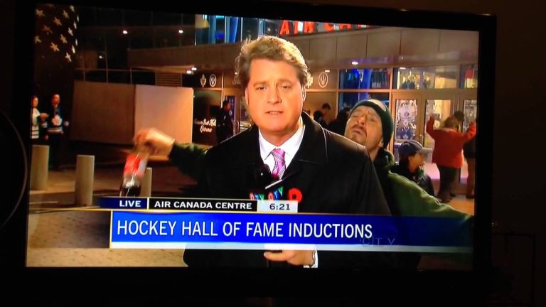 Reporter live at Hockey Hall of Fame event.