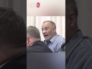 Man speaking during a courtroom discussion on Court TV.