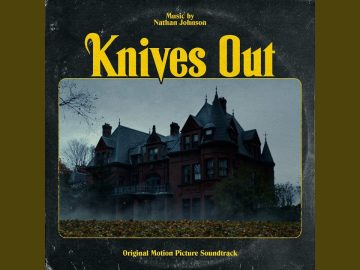 Knives Out soundtrack cover featuring a gloomy mansion.