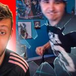 Two men with shocked expressions, broken screen effect.