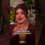 Woman discussing reading habits on talk show.