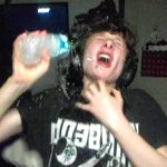 Person splashing water on face joyfully