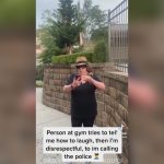 Person outdoors using phone, text overlay about police call.