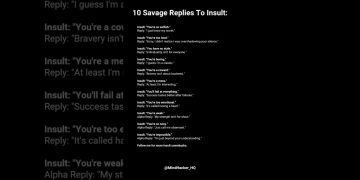 List of witty comebacks to common insults.