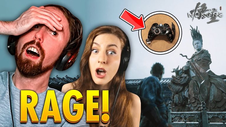 Game reaction with controller and statue in Black Myth.