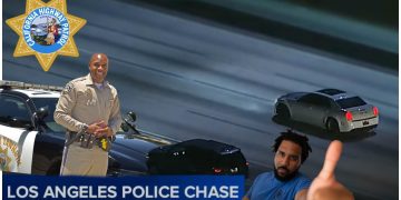 California Highway Patrol car chase Los Angeles highway
