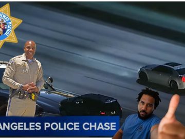 California Highway Patrol car chase Los Angeles highway
