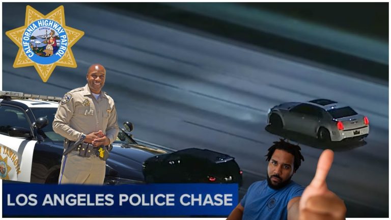 California Highway Patrol car chase Los Angeles highway
